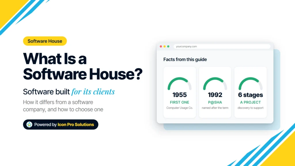 What is a software house: a firm that builds software to each client's brief, compared with a software company