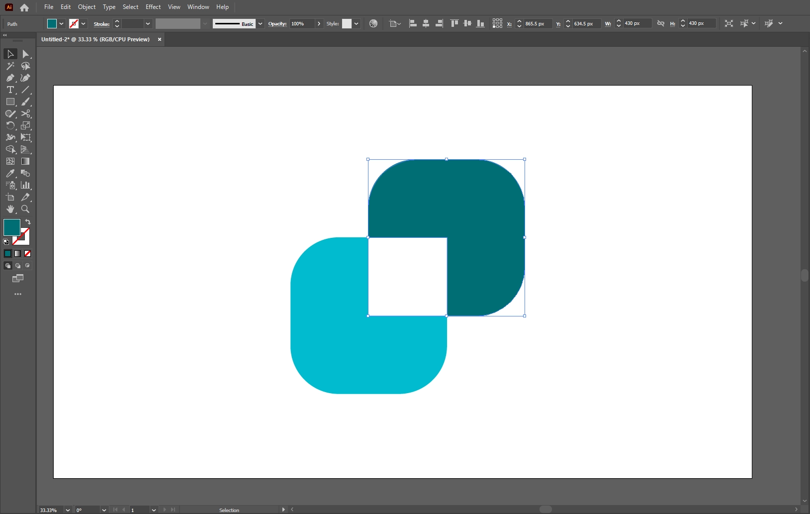 A design screen shot of a corporate website design project in progress, with a central logo and a background of a city