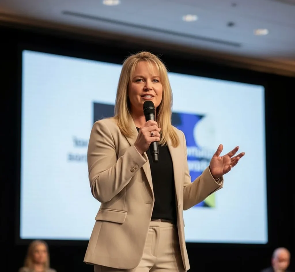 Dr. Renee Thornton, founder of Pathfinder Resilience, speaking at a conference