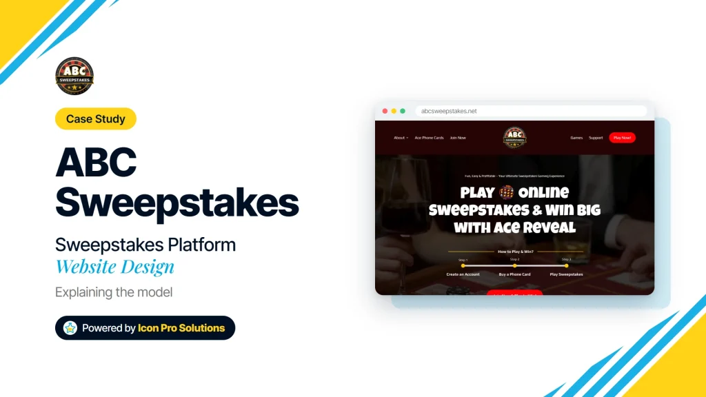 ABC Sweepstakes case study: Sweepstakes Platform Website Design, powered by Icon Pro Solutions